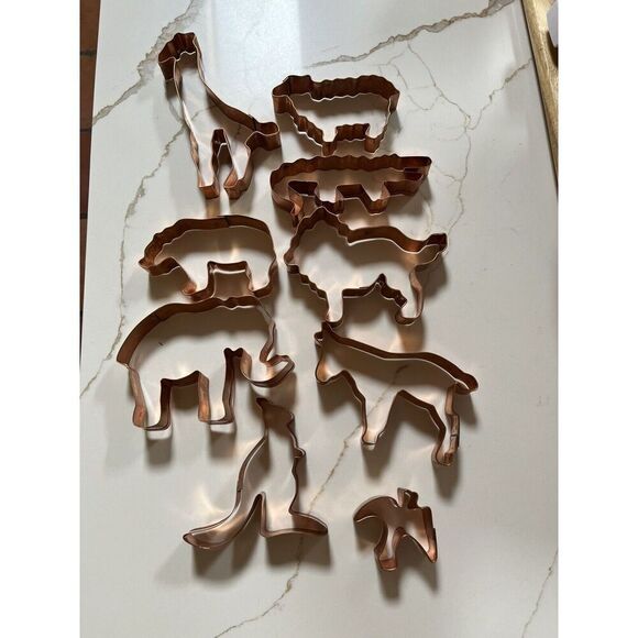 Lot Of 9 Martha Stewart by Mail Noah's Ark Copper Cookie Cutter Kit Set - Picture 1 of 16